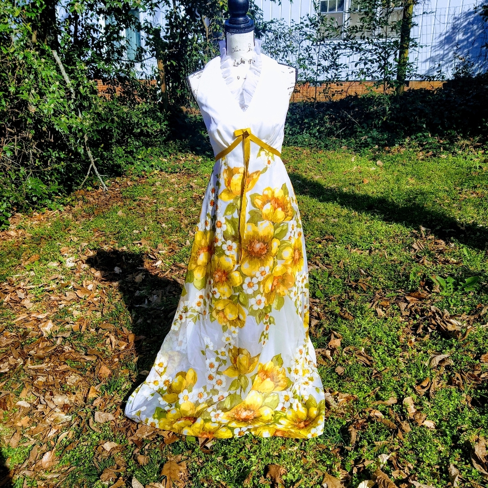 Amazing Vintag Empire Waist Maxi Dress